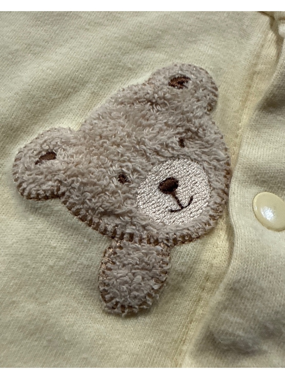 Adorable Yellow Baby Bodysuit with Cute Teddy Bear Applique - Size 3-6 Months